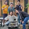 大きな屋根付BBQ場です