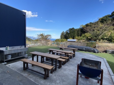 BBQ場　熱海の海を望みます