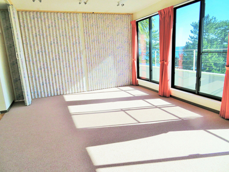 アコーディオンカーテンで１０帖＋１０帖に