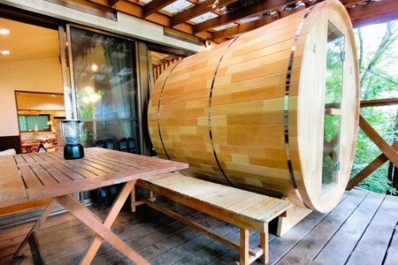 100℃まで設定可能のバレルサウナ