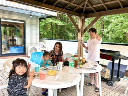 60㎡広々バルコニーでBBQを楽もう♪