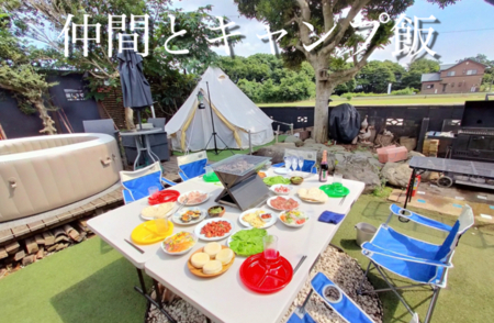開放感あふれる庭での食事は最高です