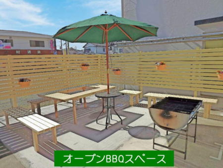 オープンBBQスペース　１８名様迄OK！