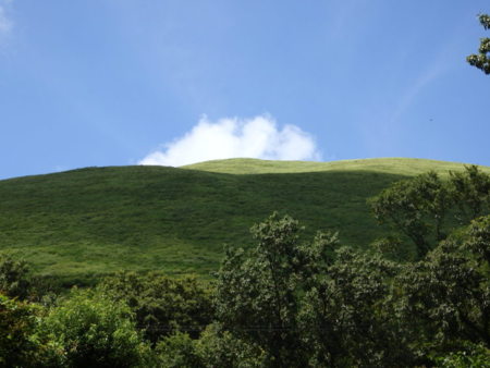 北側窓からは迫力の大室山