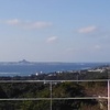 屋上からの眺望！伊江島が見えます。