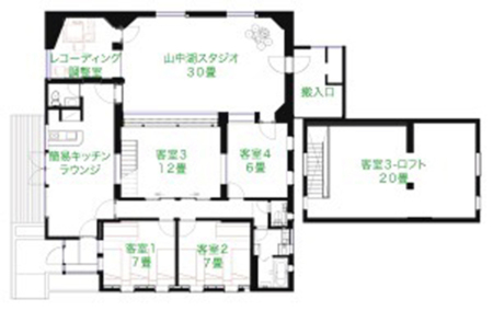 山中湖スタジオ平面図です。