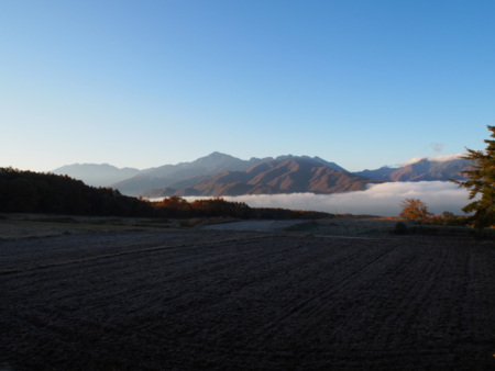 別荘から見える冬の雲海