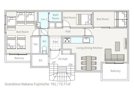 302号室ダイニングエリア