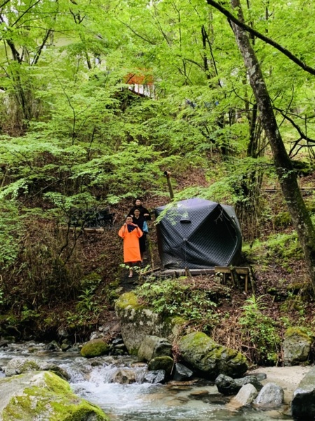 道志川ダイブ、テントサウナも楽しめます