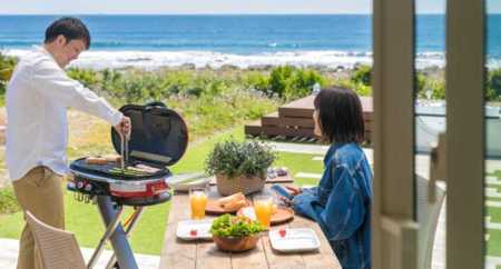 海を見ながらBBQ