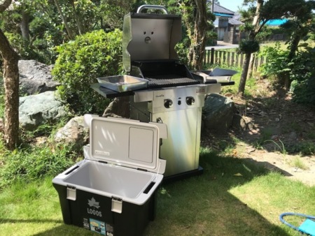 炭不要のBBQガスグリルやその他備品あり