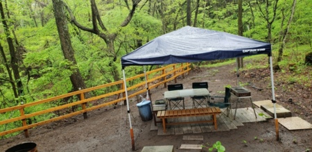 屋根付きバーベキュー体験