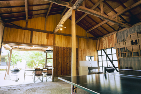 雨天可能なBBQ小屋（卓球場有り）