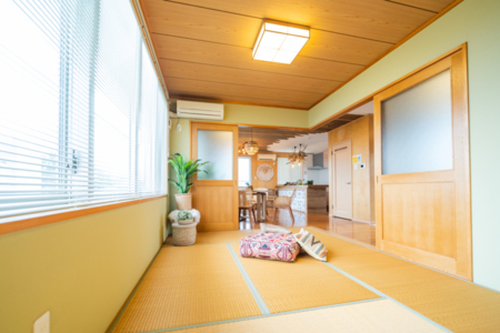 和室もお布団もご用意しています