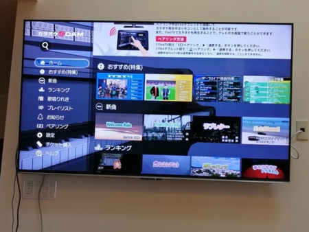 大画面TVにてカラオケ動画視聴可能です