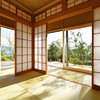 開放的な和室には縁側とウッドデッキを併設