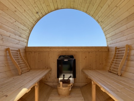 空と海の見えるサウナを満喫