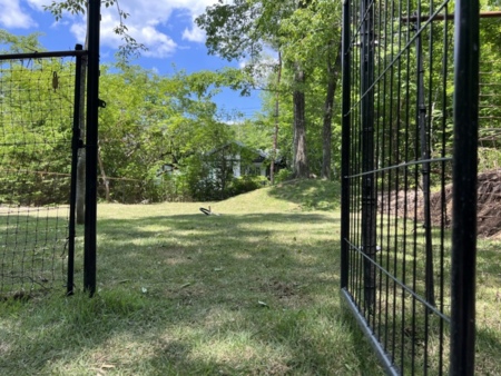 柵で囲まれた150㎡の天然芝生ゾーン