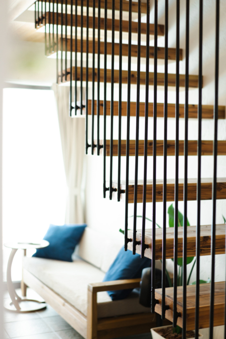 階段下には休憩スペース