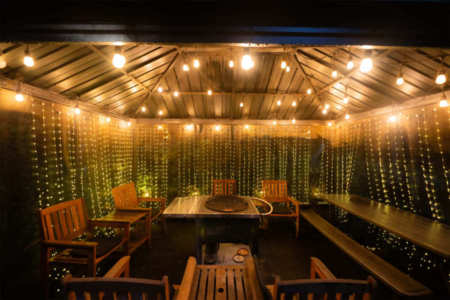 【BBQ】夜は光のカーテンで幻想的です