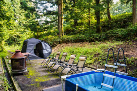 【テントサウナ】プール付きです