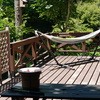 ウッドデッキでハンモックが楽しめます