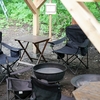 BBQ焚火台、スモーキーグリル等を設置