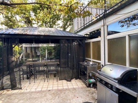 BBQ場　屋外キッチン、大型グリル