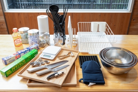 必要十分の調理器具です