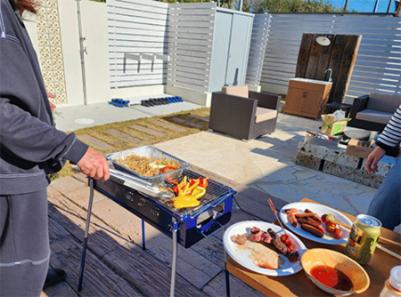 BBQと焚火を一緒に楽しめます