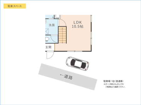 駐車場は1台です。2台目は事前にご相談を