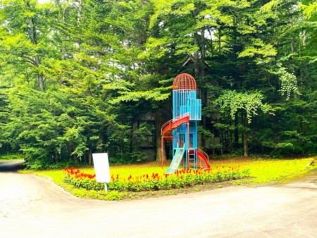 目の前に公園がございます。
