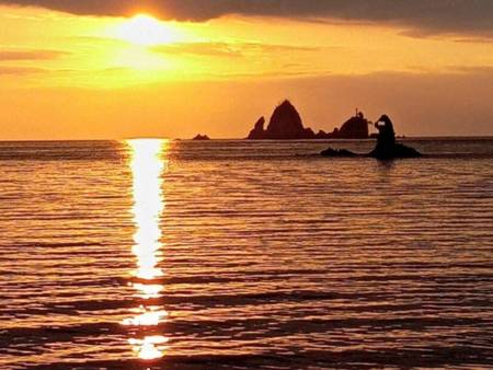 大田子海岸の夕陽