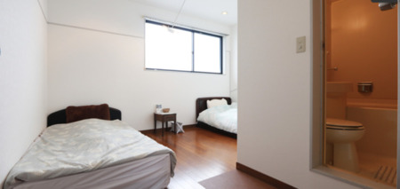 客室に設置されたトイレ