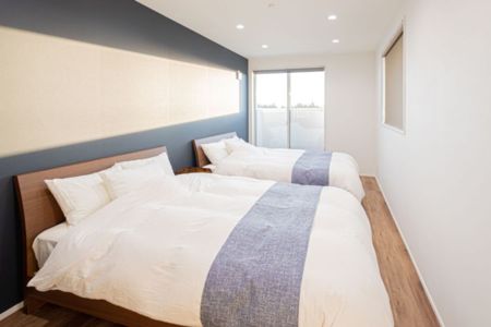 1stベッドルーム。ダブル2台