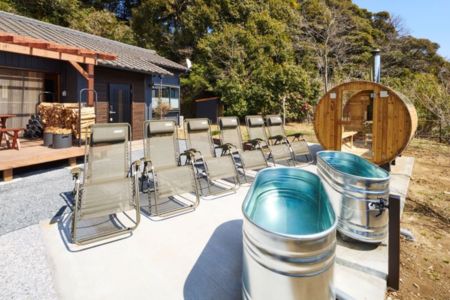 田園風景を見下ろしながらととのえます