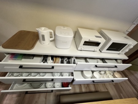家電、食器ご用意しております