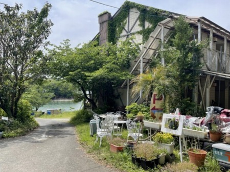 目の前は静かな入り江です。