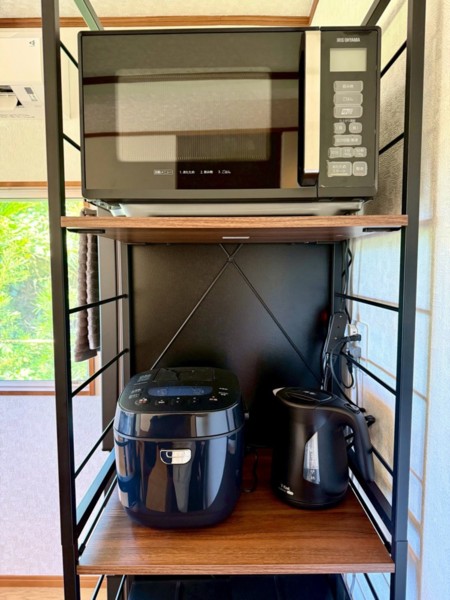 電子レンジ、電気湯沸かし器、炊飯器