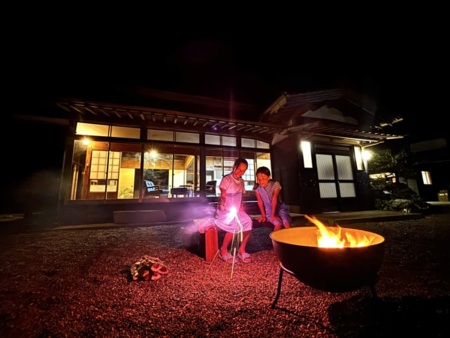 焚火に花火も楽しめます