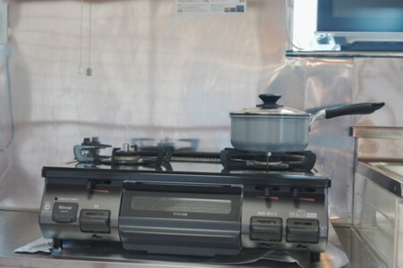 調理可能な快適コンロ付き