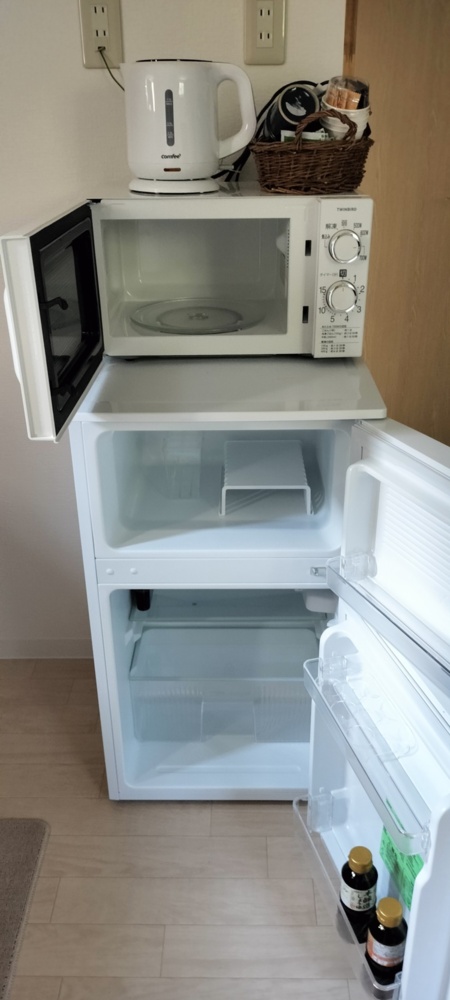 冷蔵庫　レンジ　ケトルが使用できます