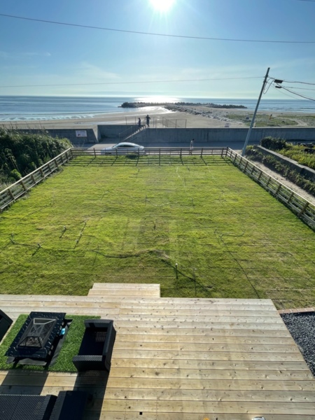 ２階ベランダから庭撮影