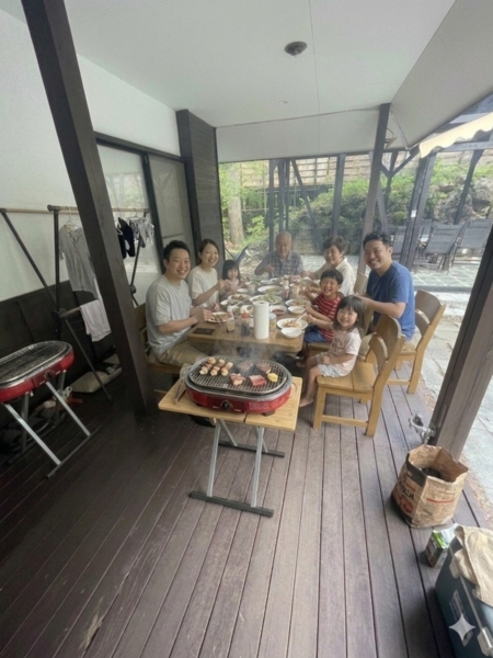 ウッドデッキでBBQもOK（ガスグリル）