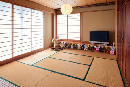 子供が退屈しないで過ごせる和寝室（8畳）
