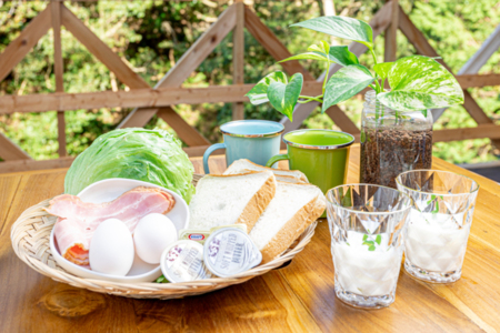 セルフで調理する朝食セット