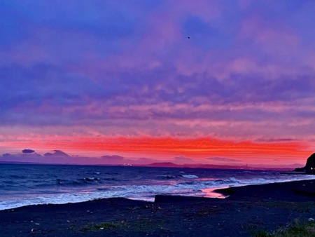 保田海岸の夕暮れ
