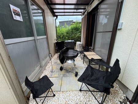 BBQ会場は屋根有りで安心！