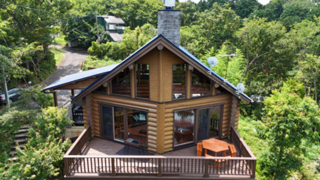 森に囲まれた本格ログハウスで絶景BBQ