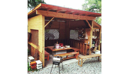 屋根付きの専用BBQスペース